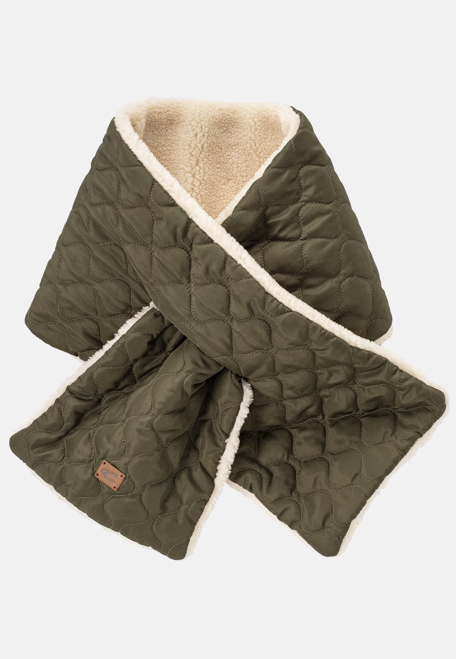 Camel Active Quilted scarf with teddy trim