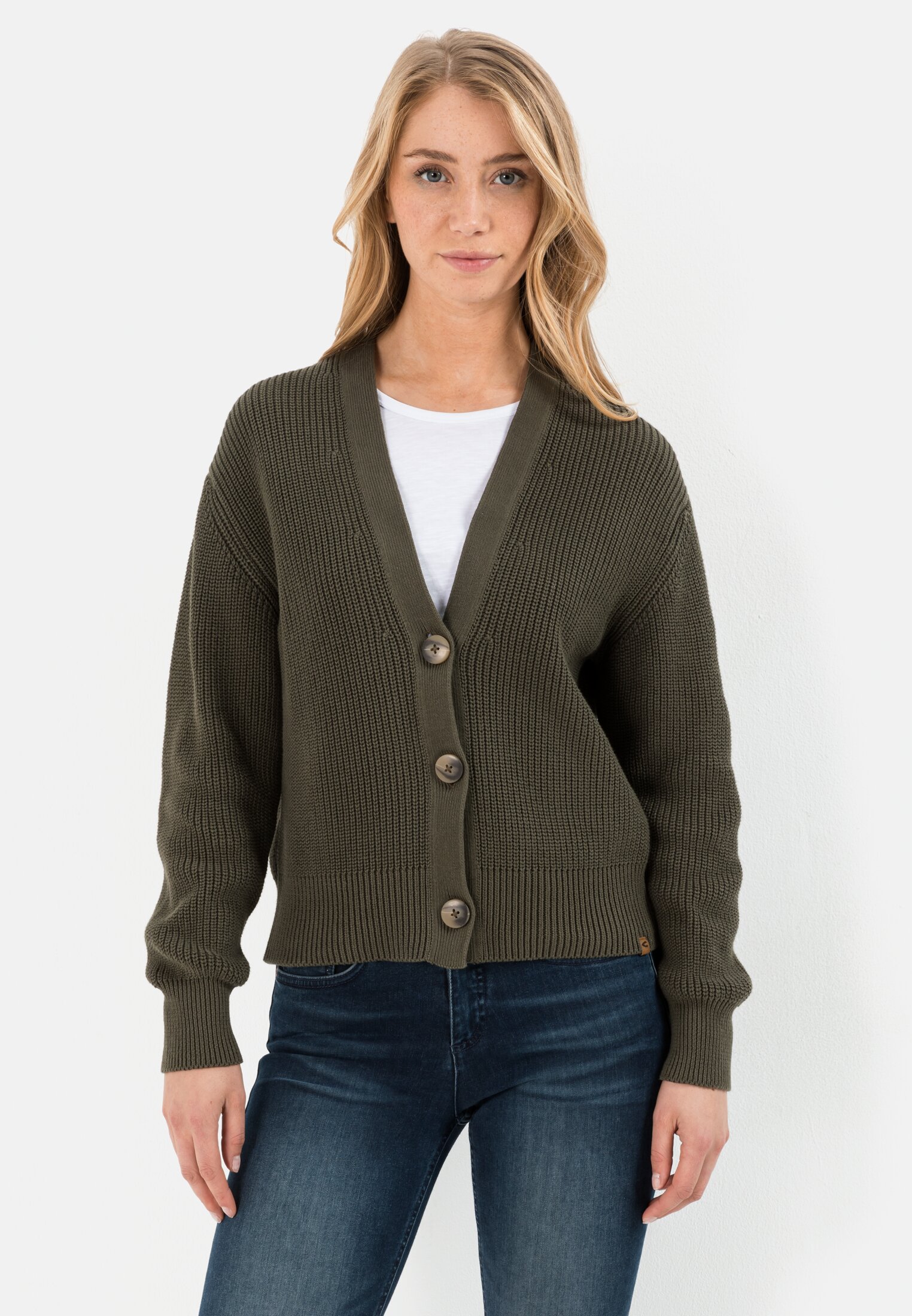 Camel Active Boxy Cardigan in knit quality