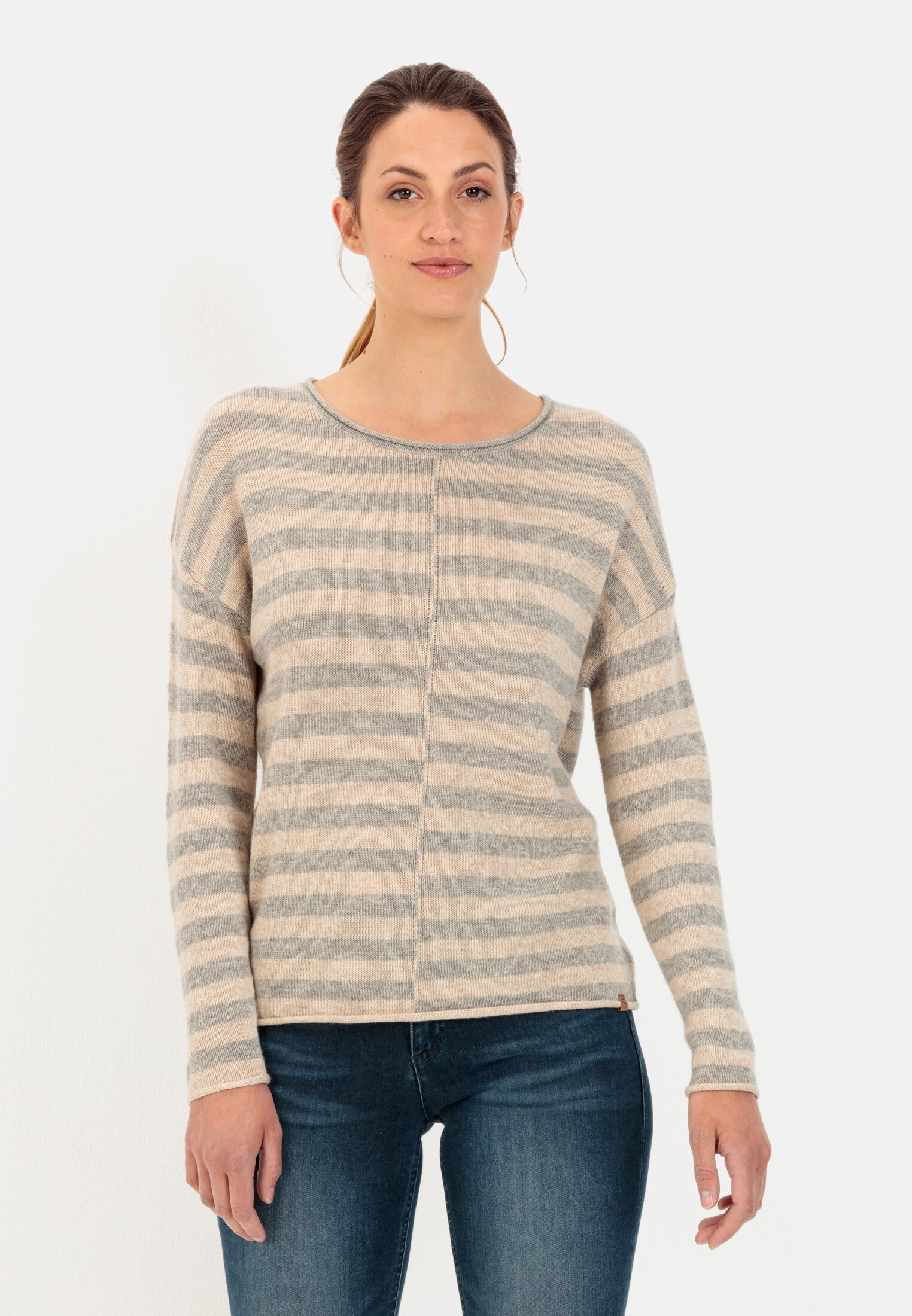 Camel Active Knitted jumper with striped pattern