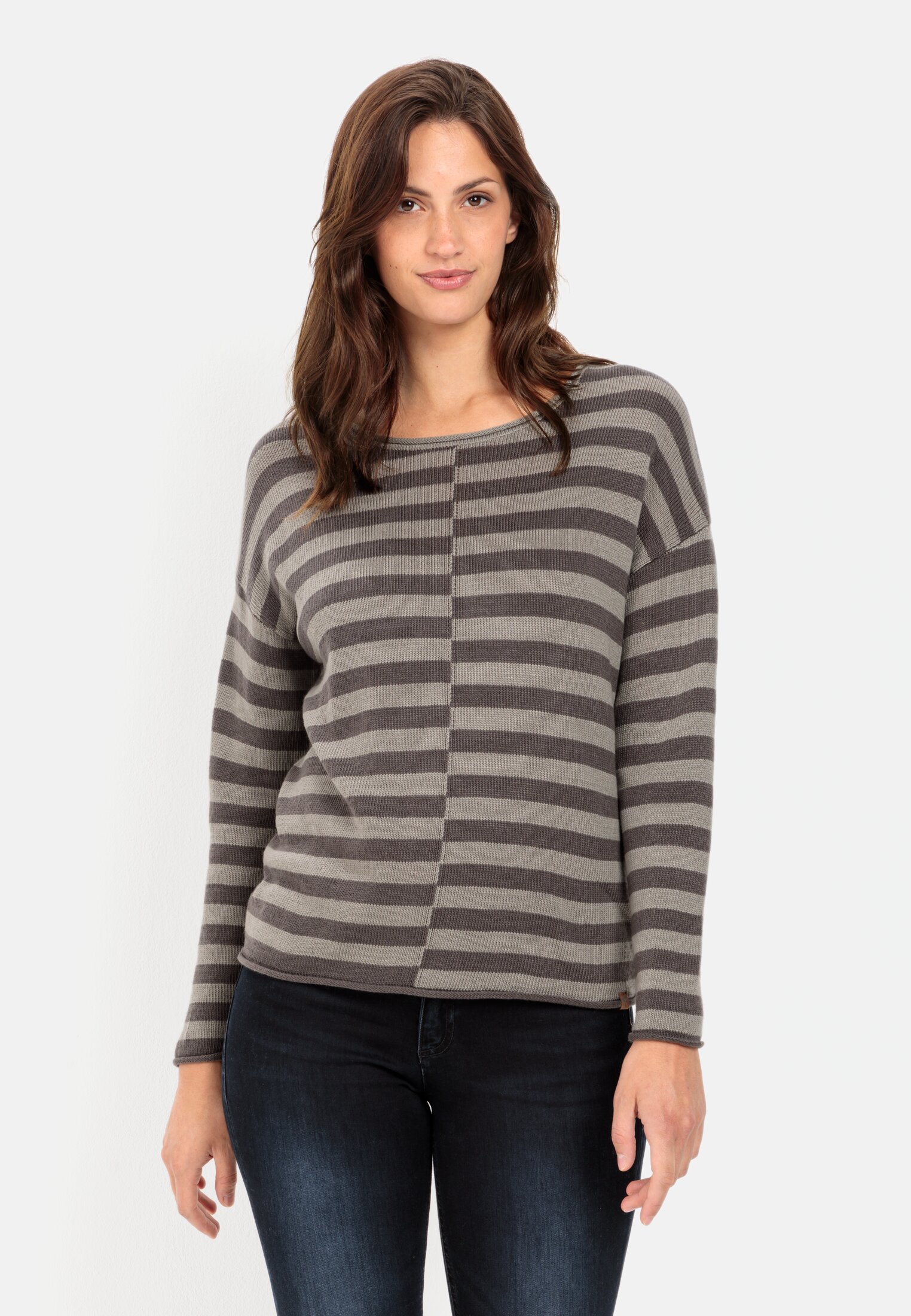 Camel Active Knitted jumper with striped pattern