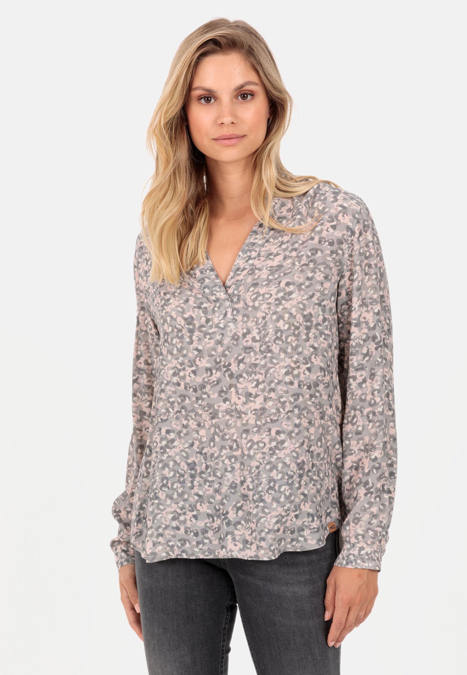 Camel Active Slip-on blouse with stand-up collar