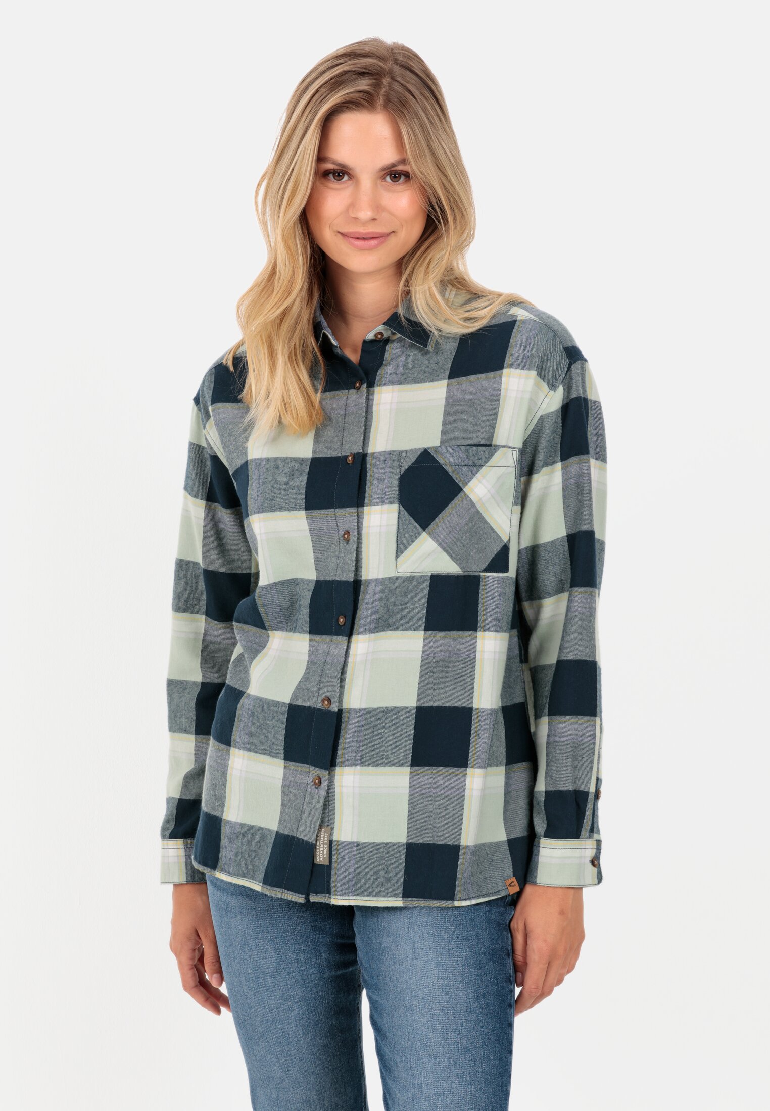 Camel Active Flannel blouse with check pattern