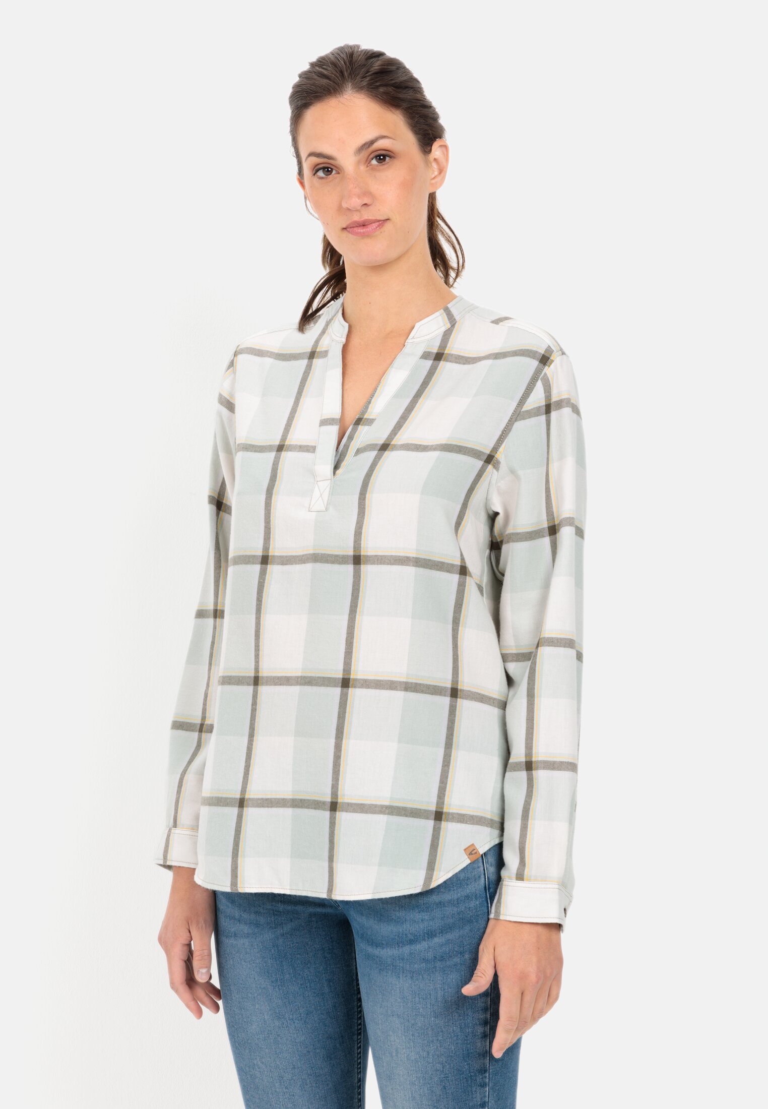 Camel Active Check blouse in a flannel check pattern