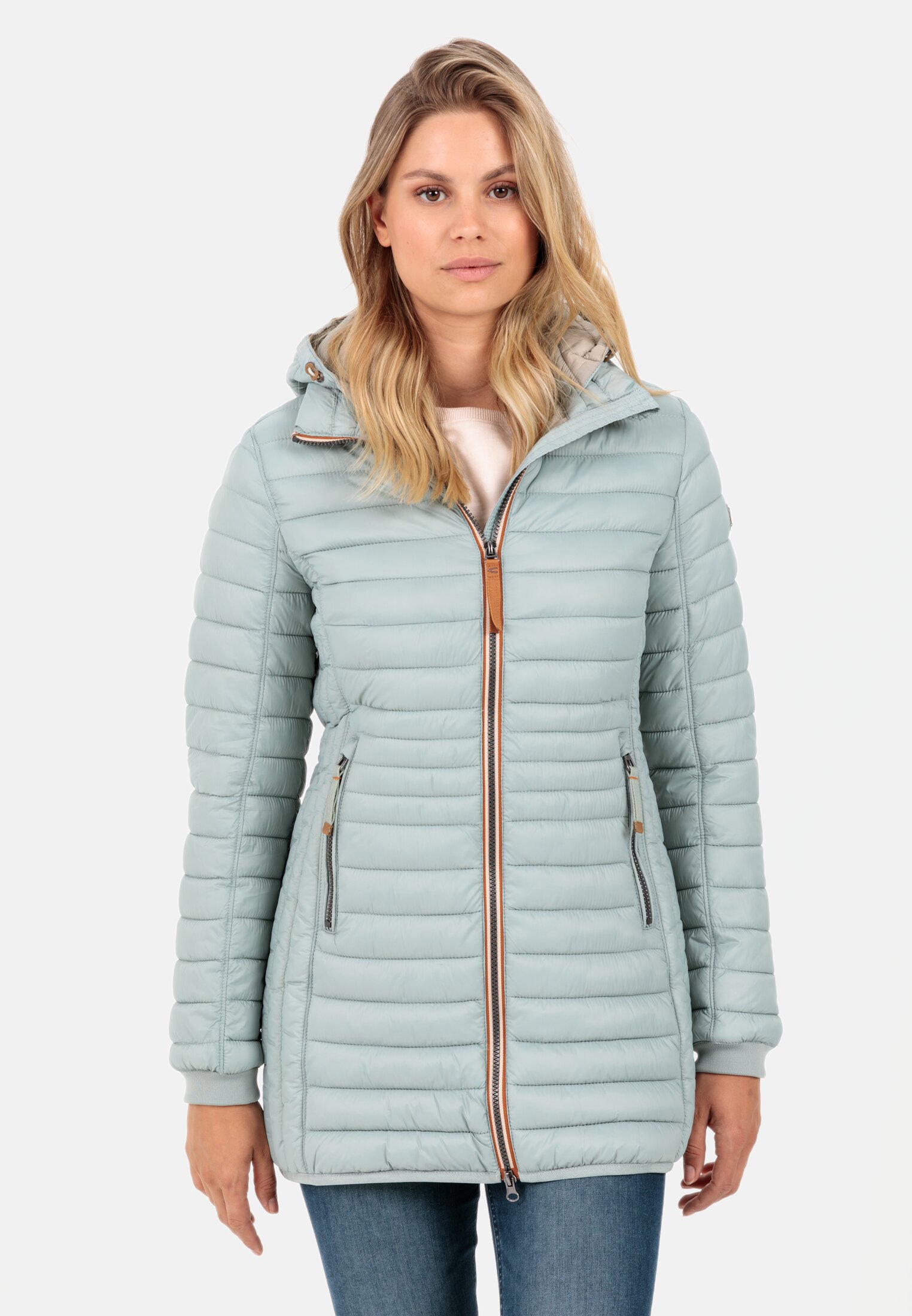 Camel Active Long quilted jacket with detachable hood