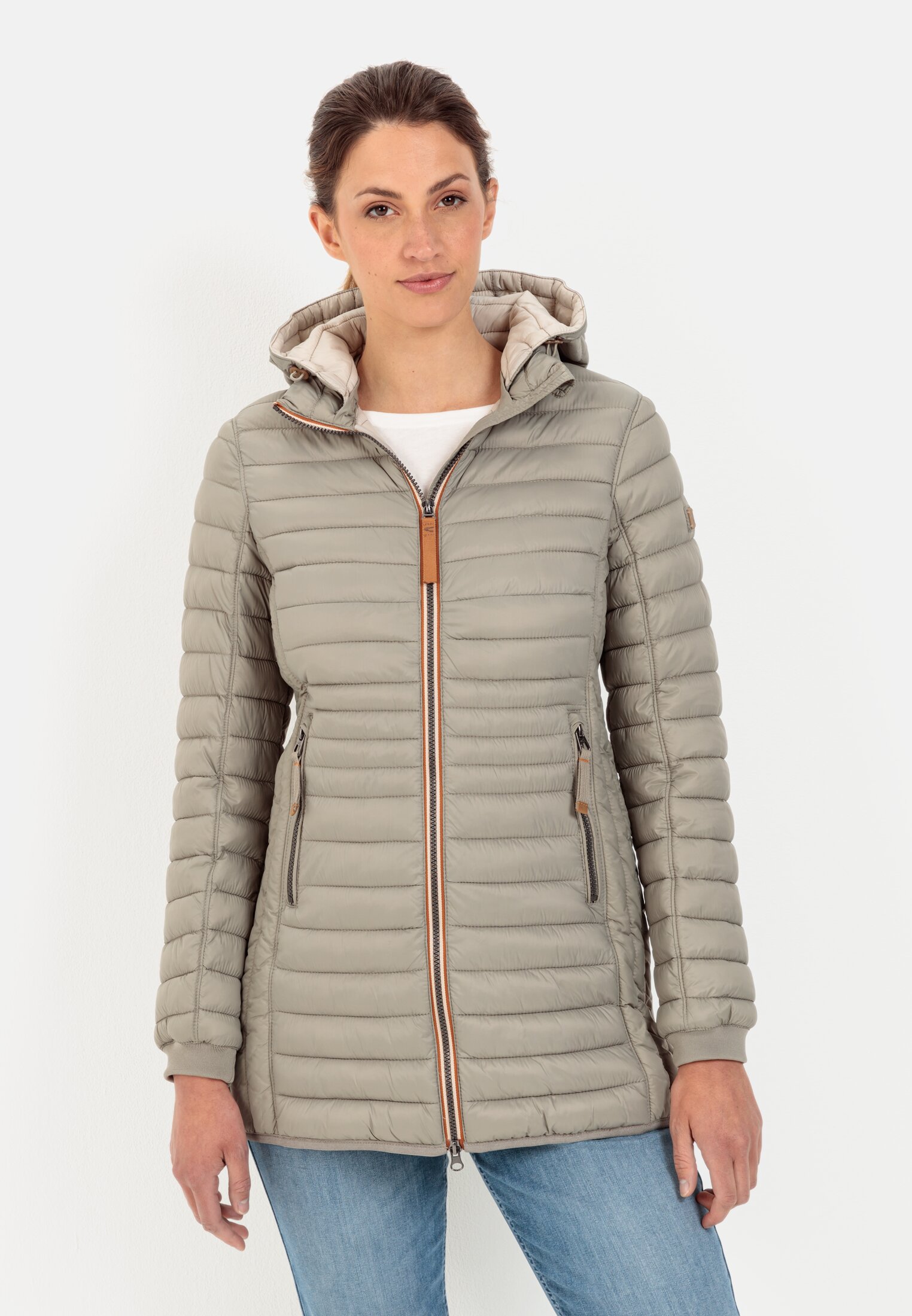 Camel Active Long quilted jacket with detachable hood