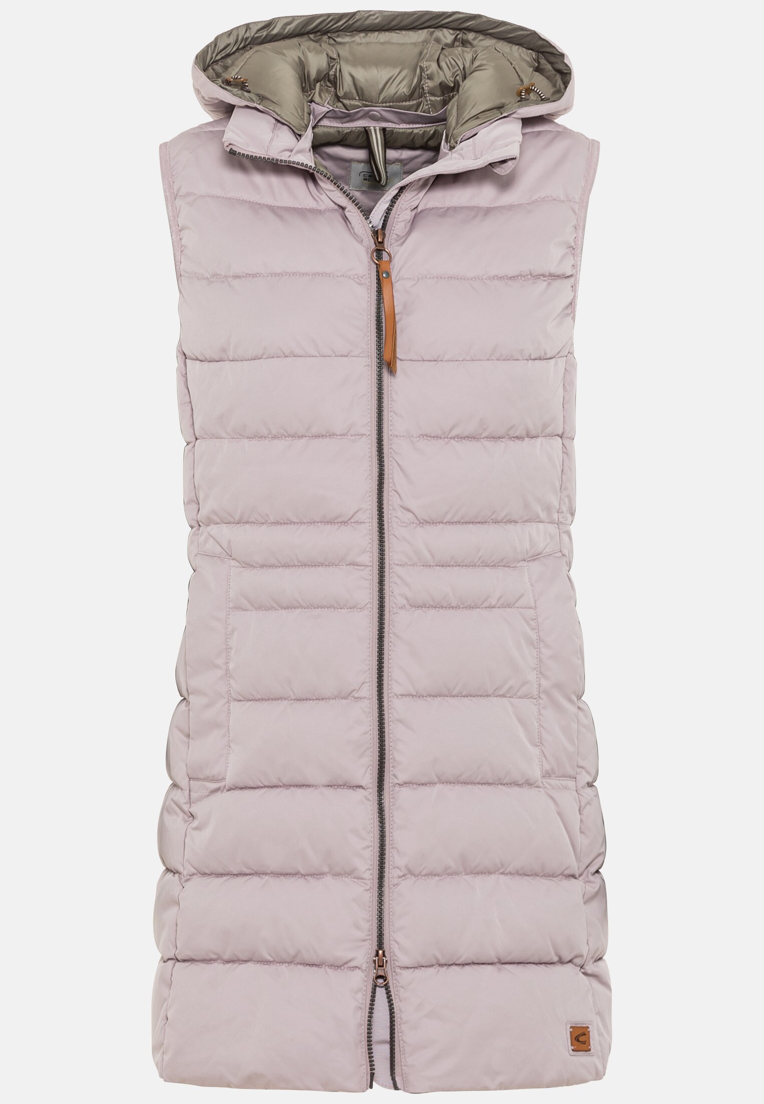 Camel Active Long quilted waistcoat with detachable hood