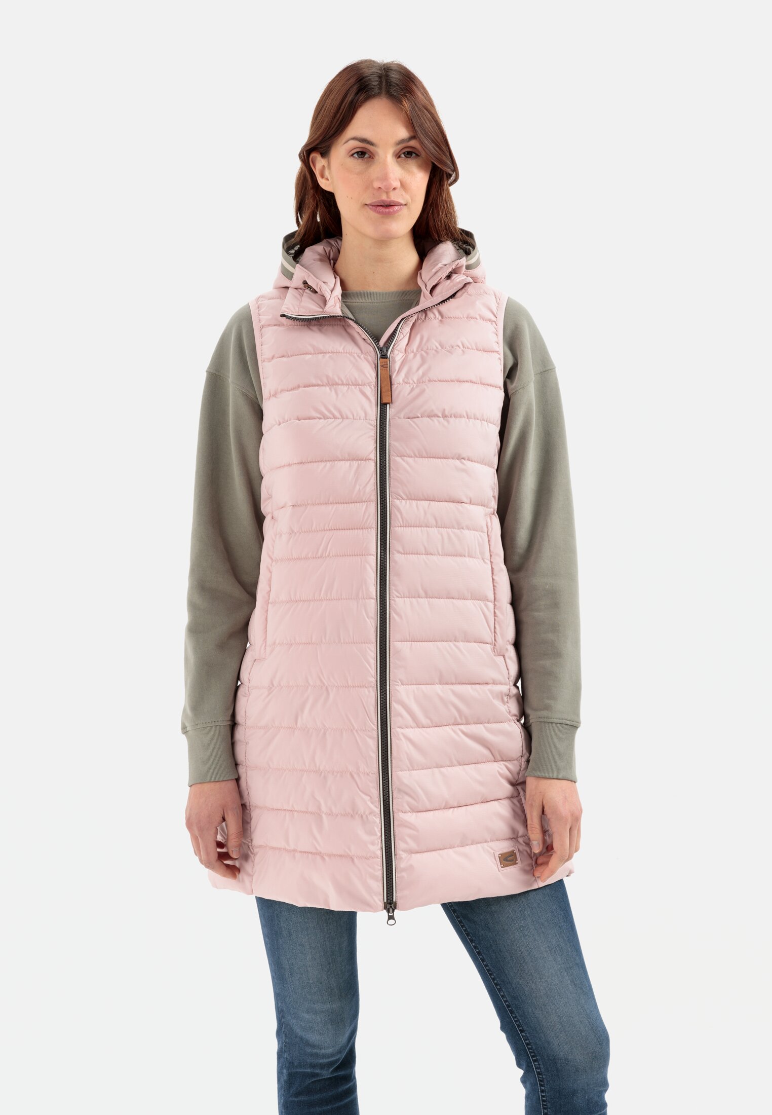 Camel Active Long quilted waistcoat with hood