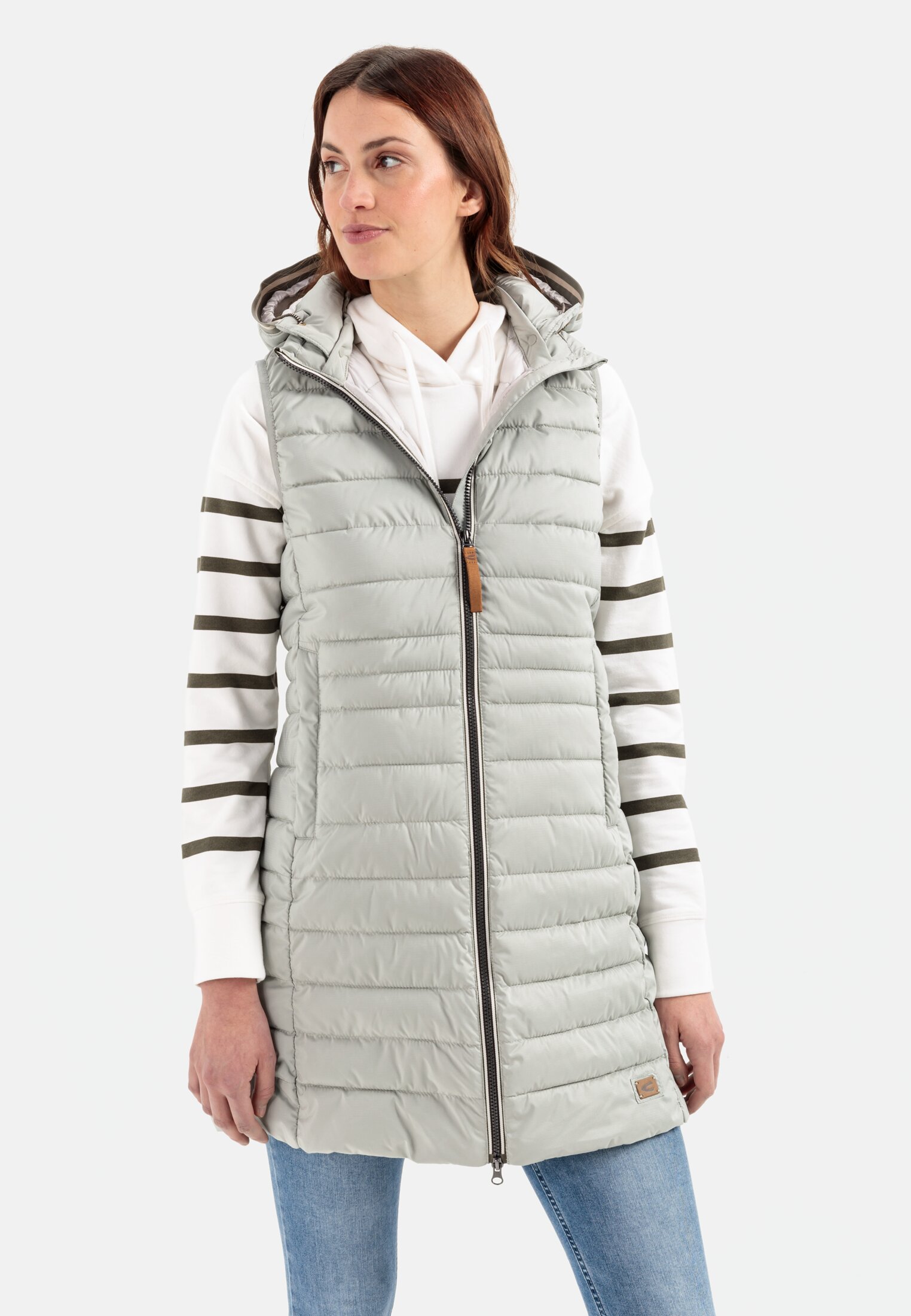 Camel Active Long quilted waistcoat with hood