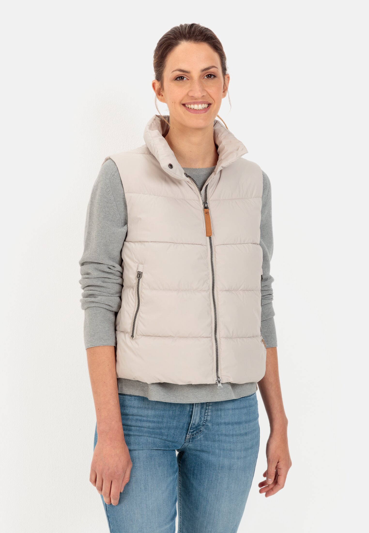 Camel Active Cropped quilted waistcoat in recycled polyester