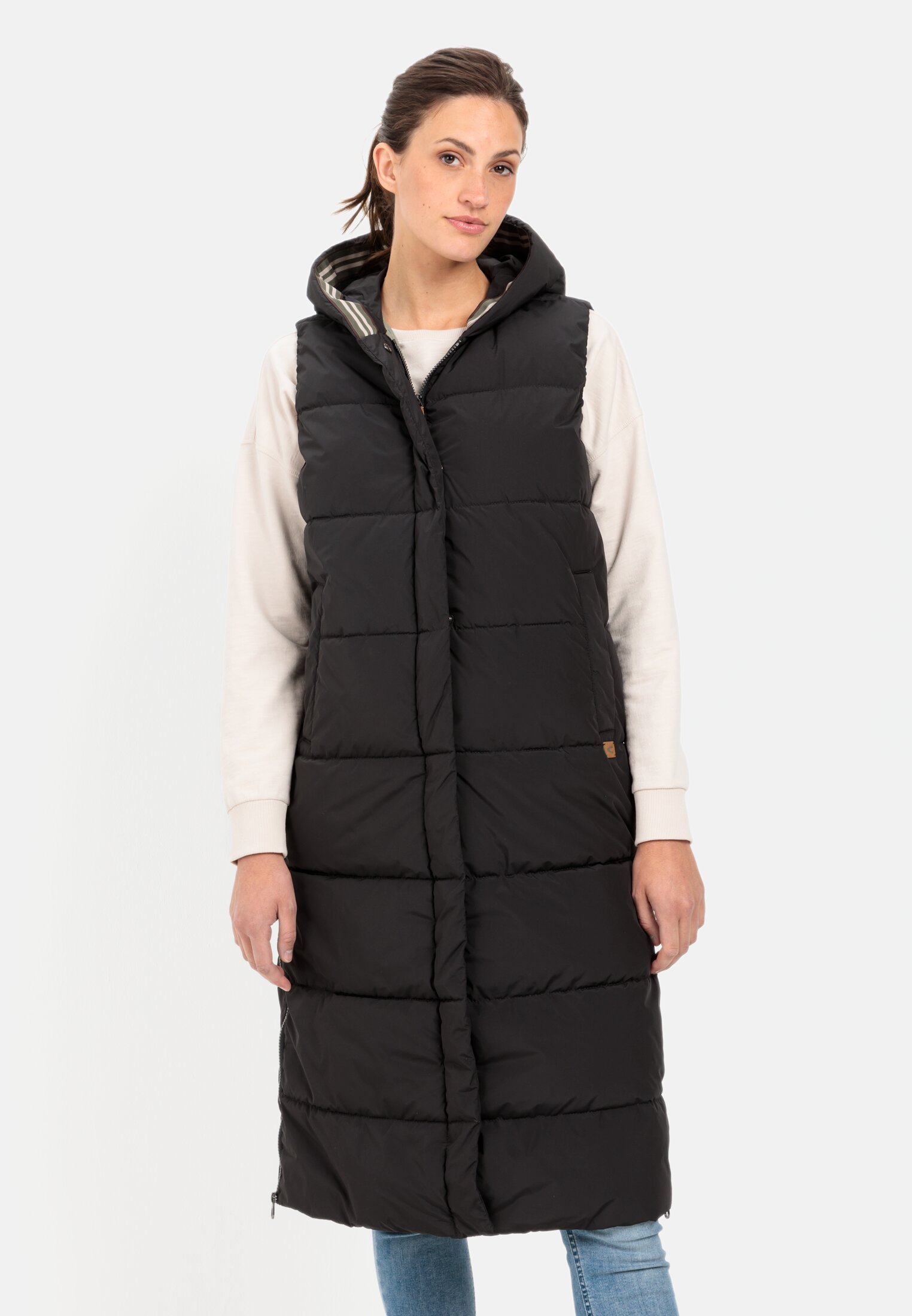 Camel Active Long quilted waistcoat in recycled polyester