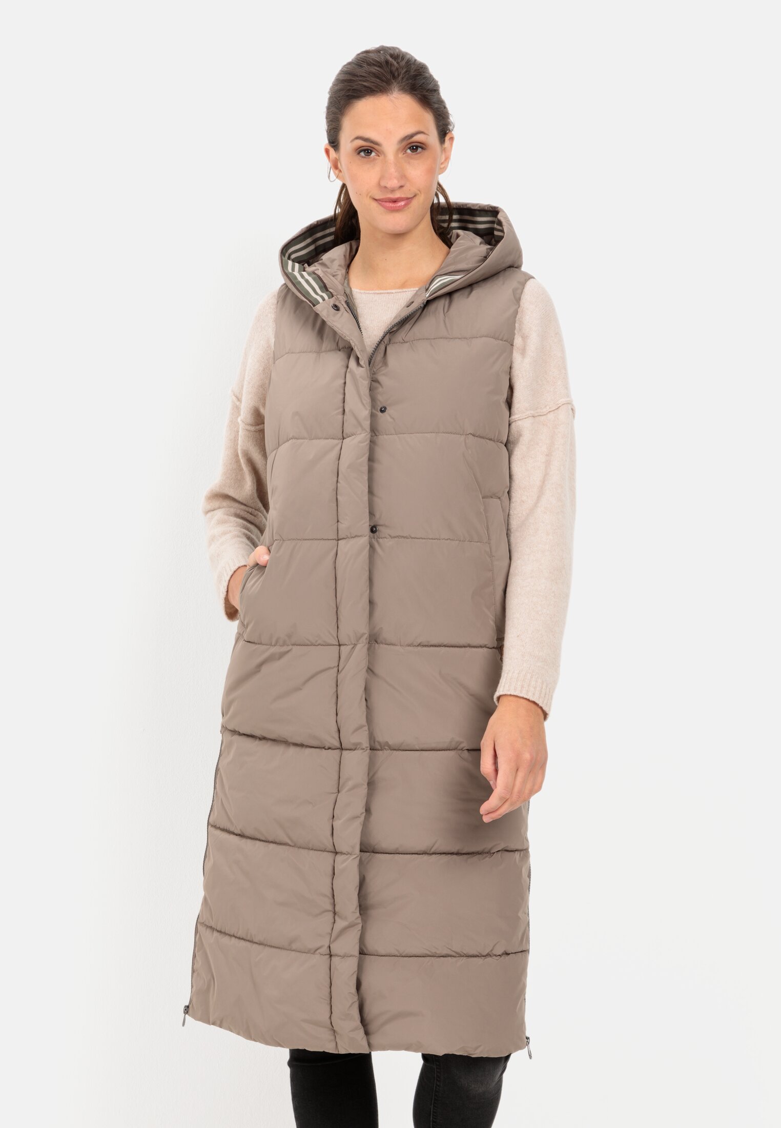 Camel Active Long quilted waistcoat in recycled polyester