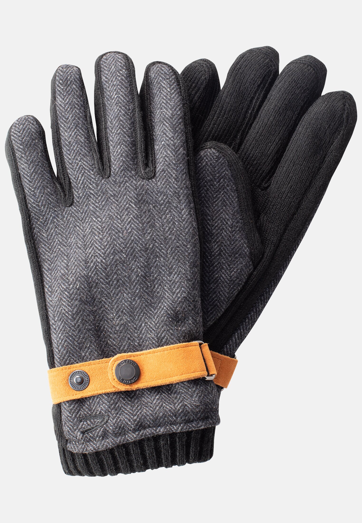 Camel Active Gloves with leather strap in wool look