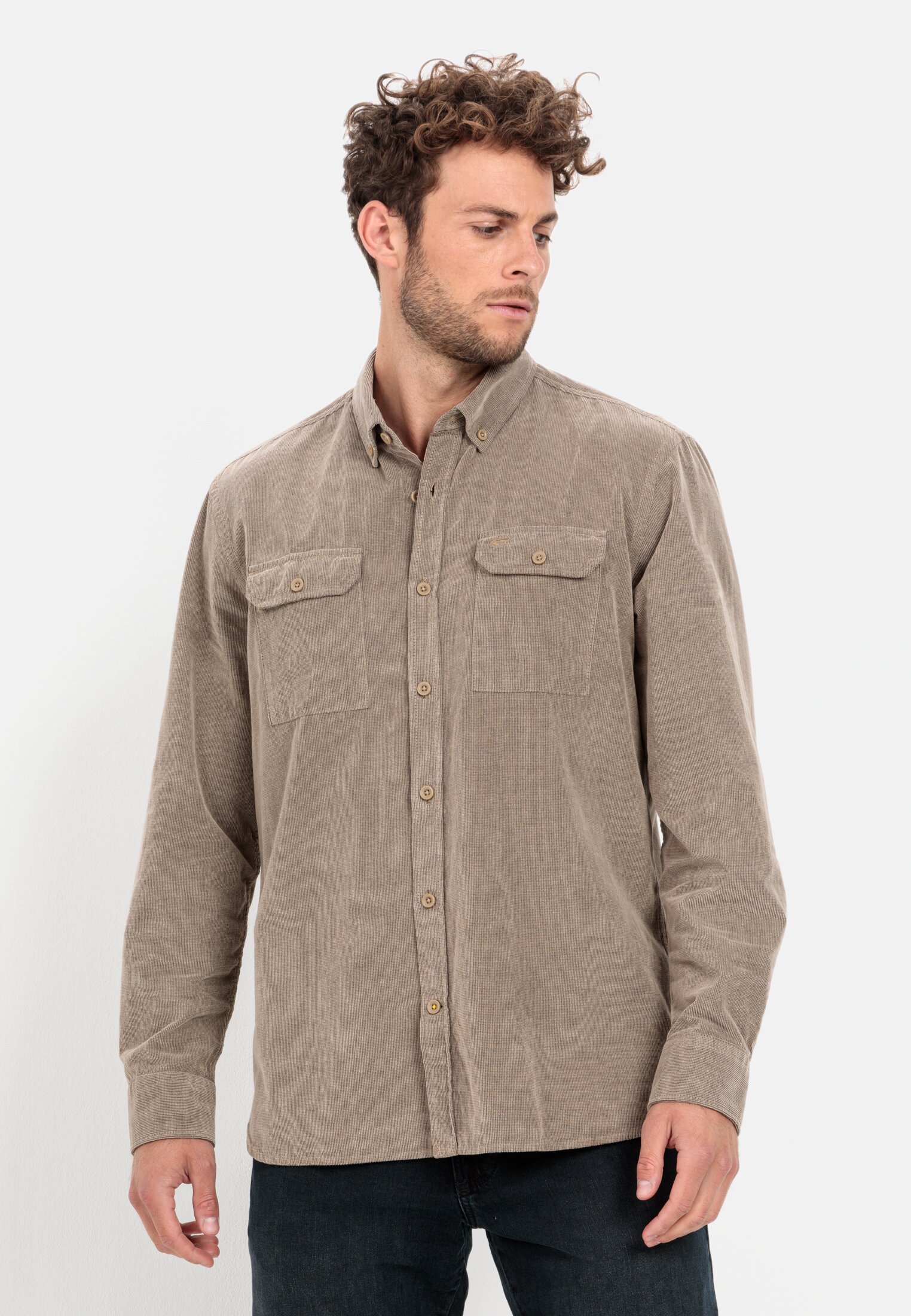 Camel Active Long sleeve shirt in broken corduroy