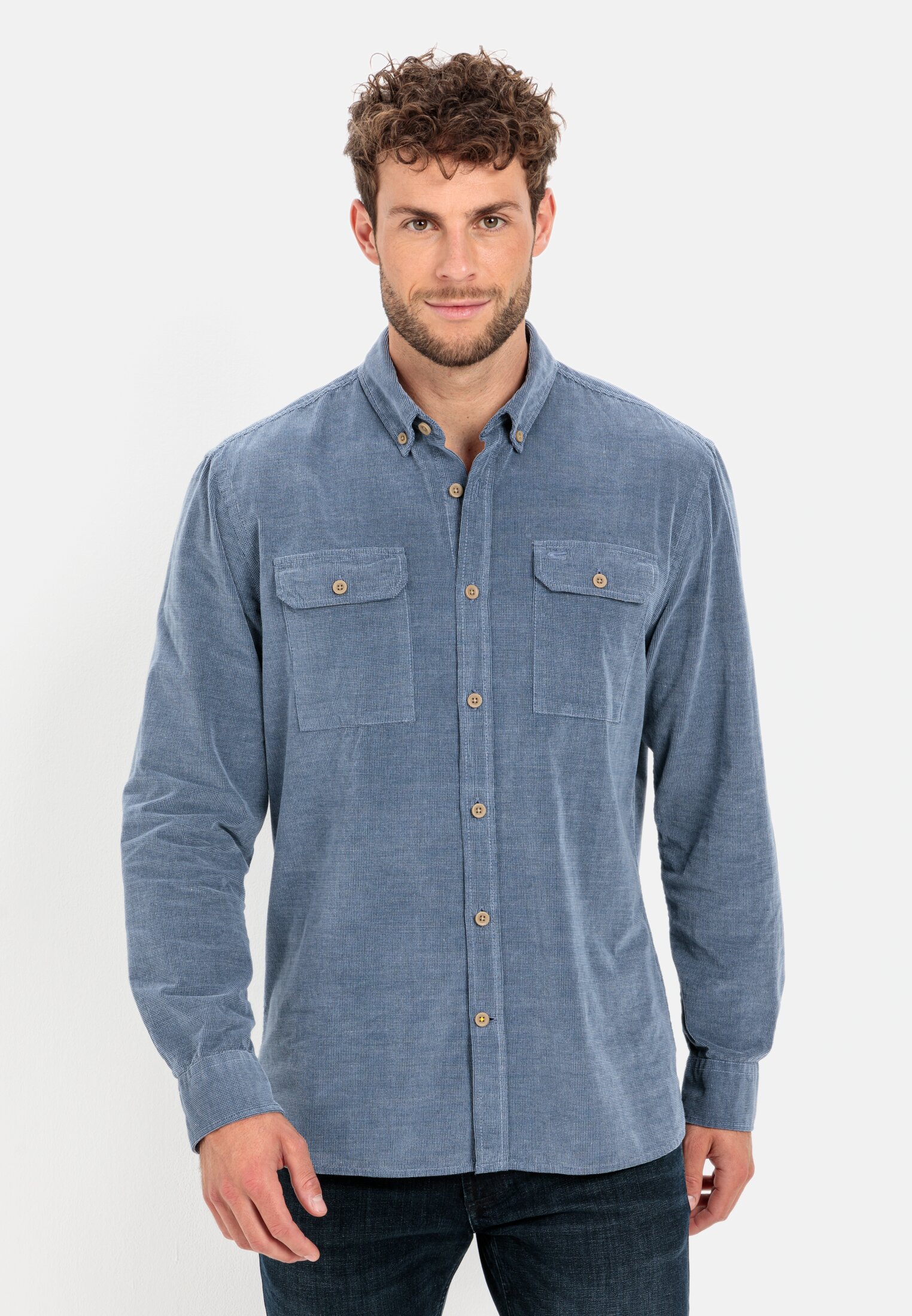 Camel Active Long sleeve shirt in broken corduroy