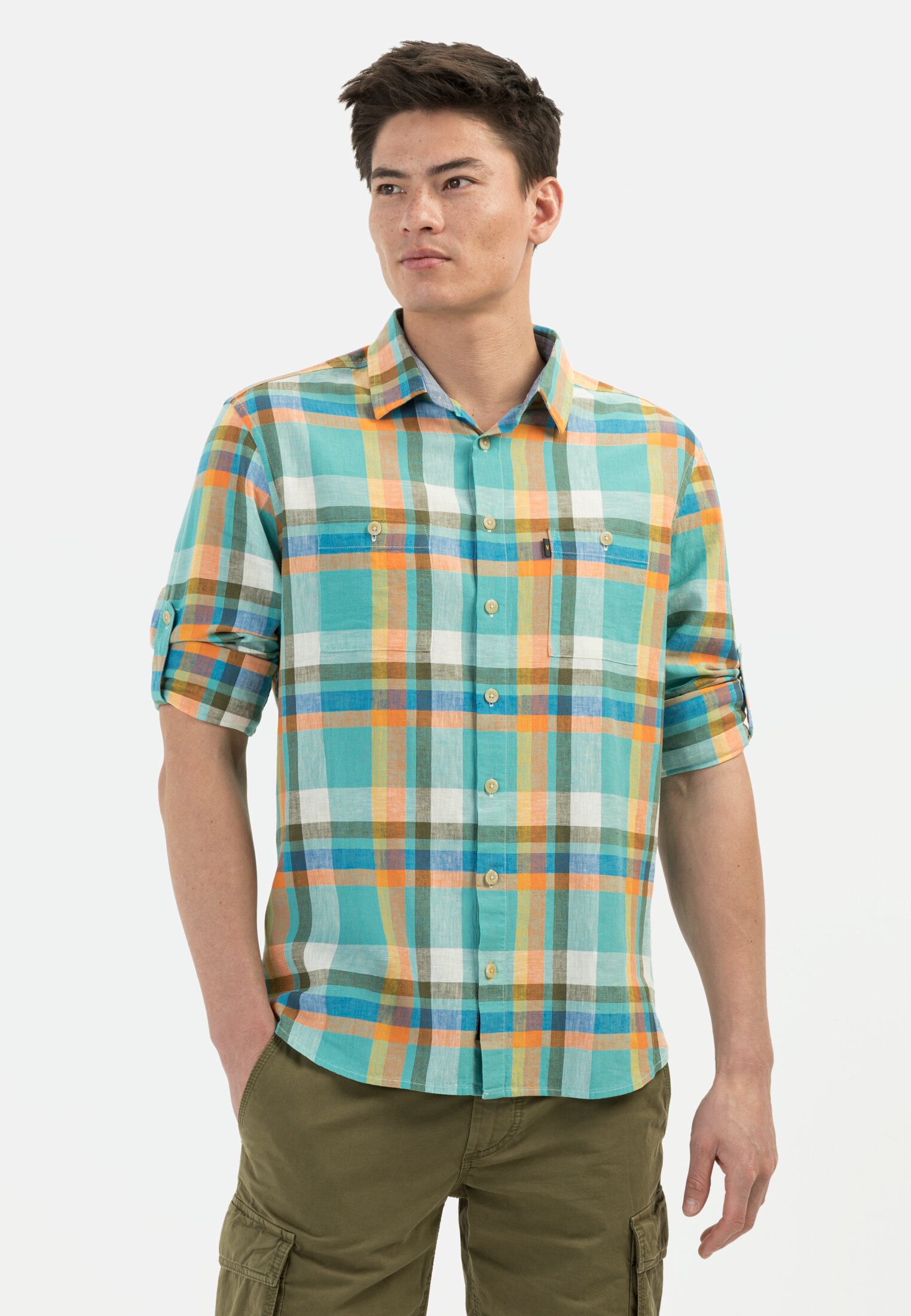 Camel Active Linen cotton mix check shirt