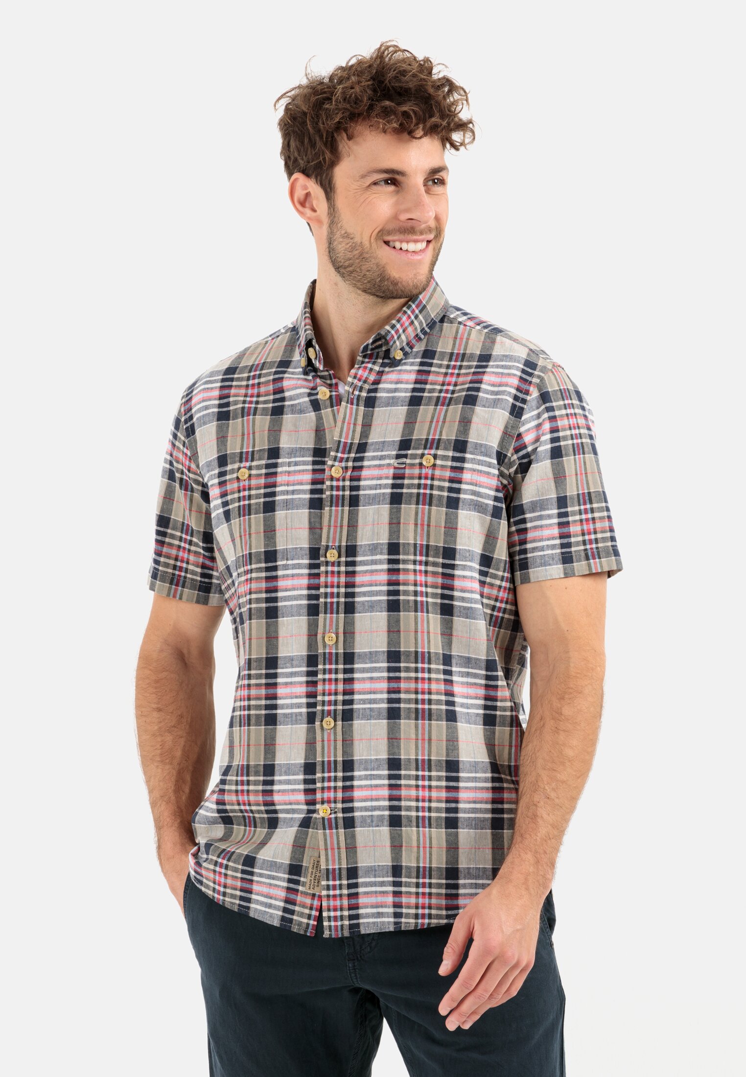 Camel Active Short sleeve shirt in a checked pattern