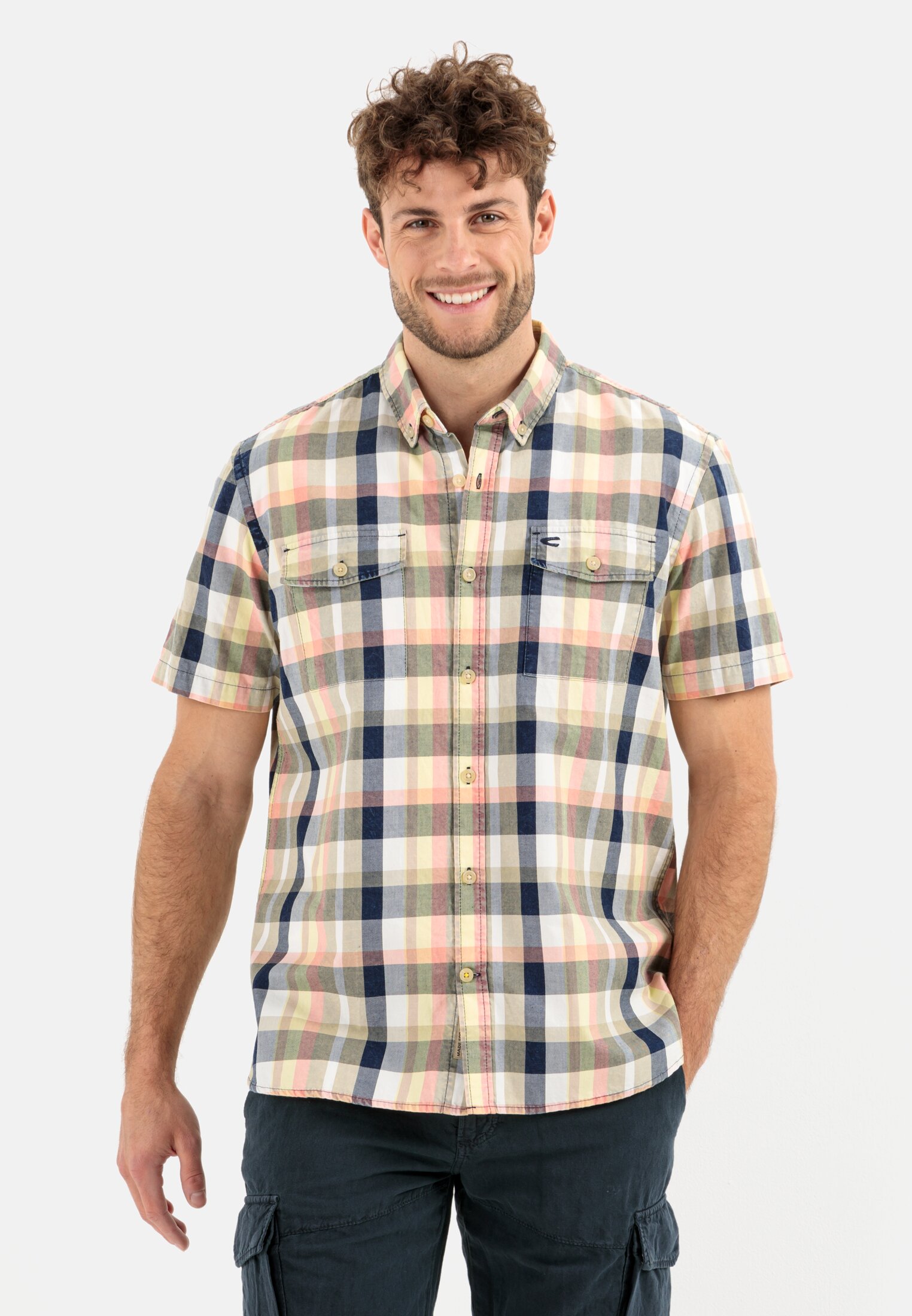 Camel Active Short sleeve shirt with check pattern