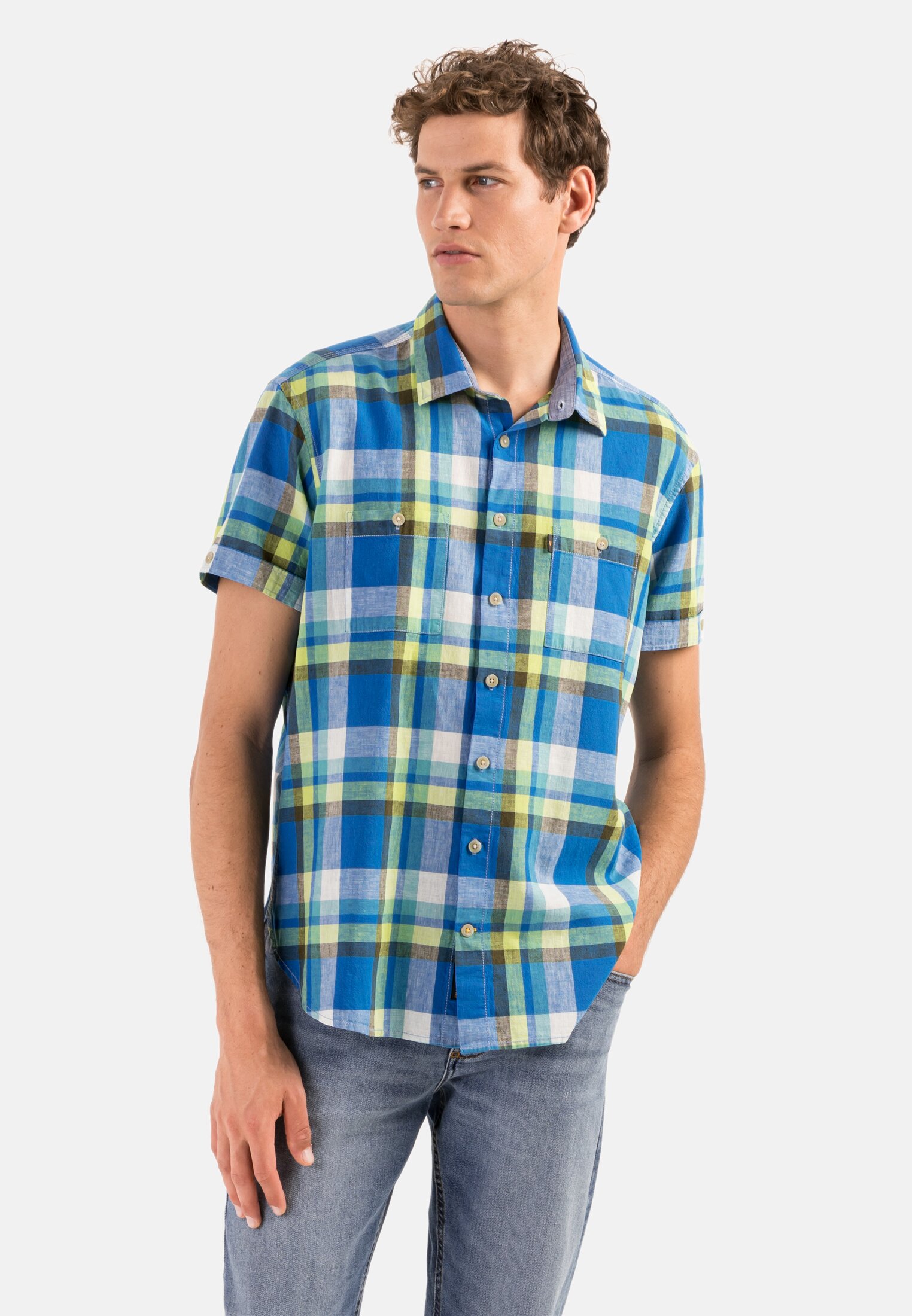 Camel Active Short sleeve shirt in a cotton linen mix