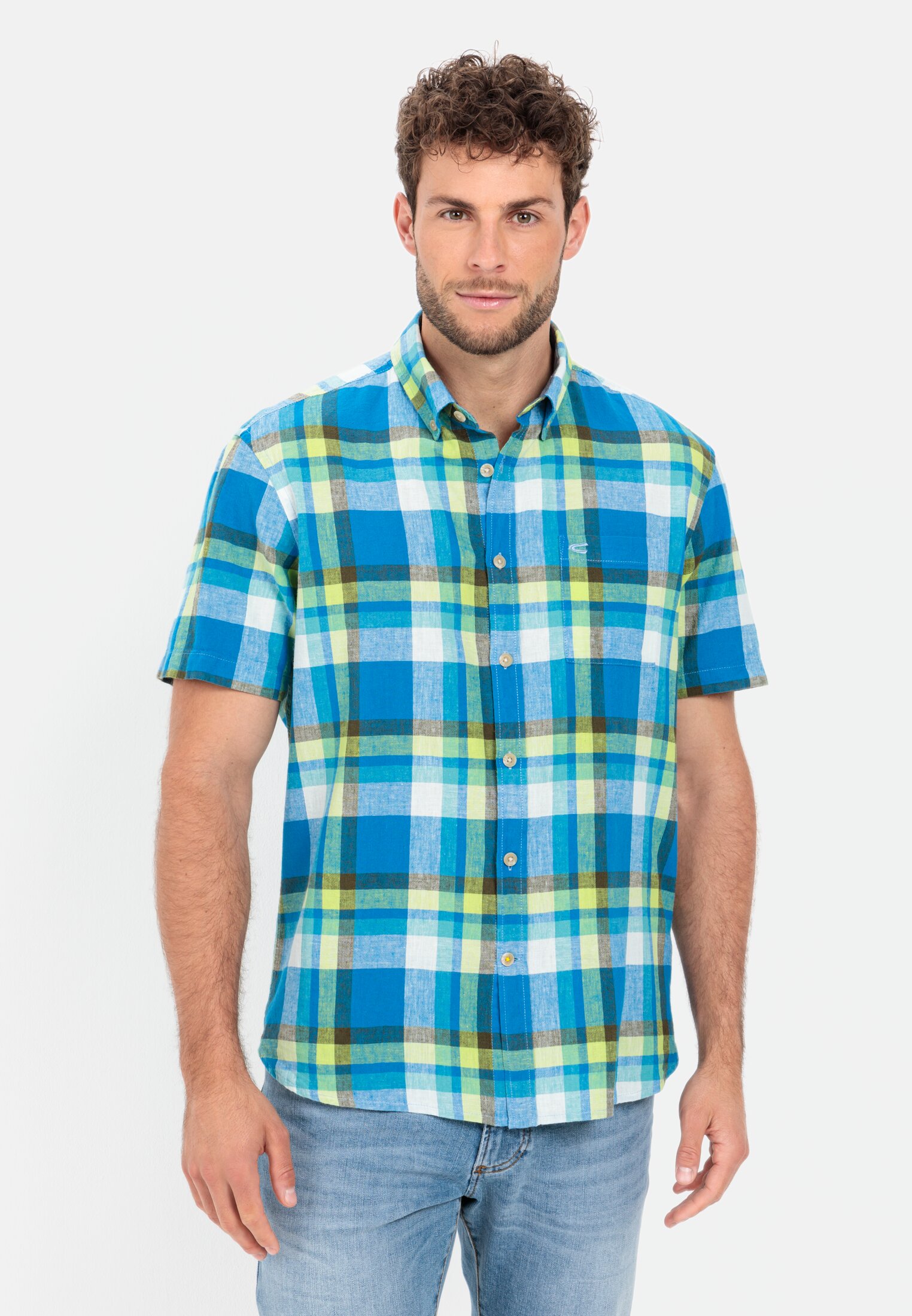 Camel Active Check shirt made from linen mix