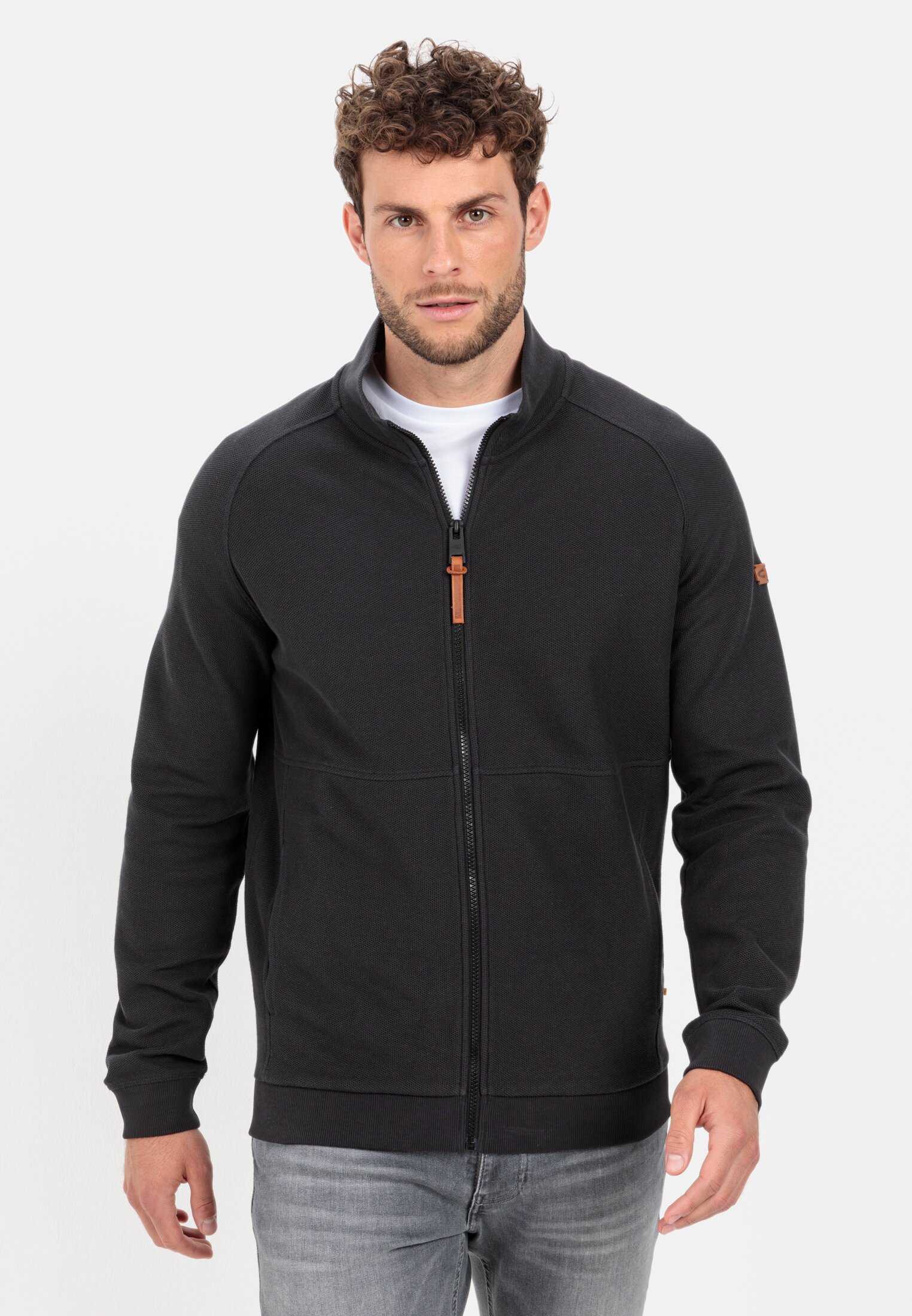 Camel Active Sweat jacket in pure piqué cotton