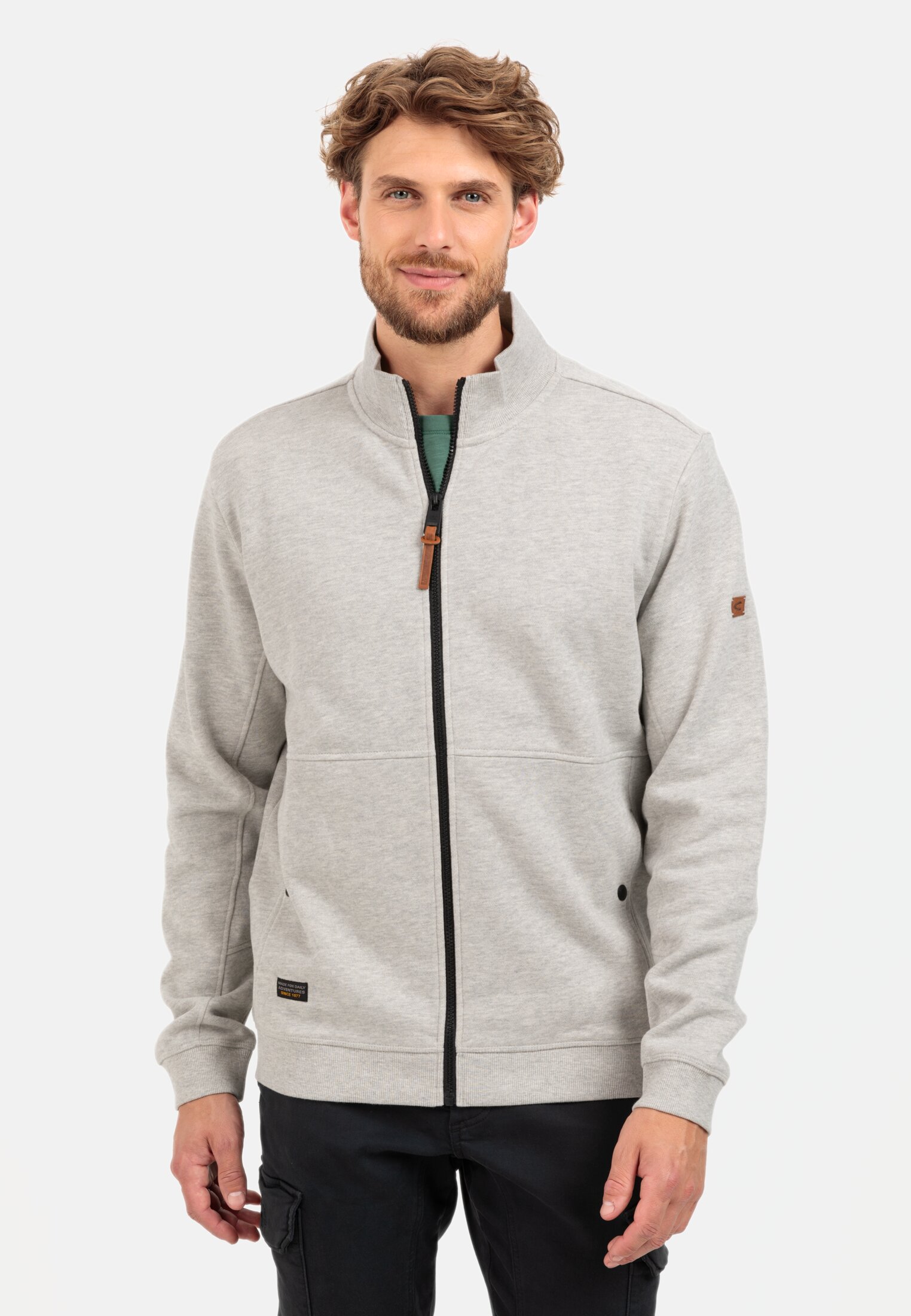 Camel Active Sweat jacket with stand-up collar