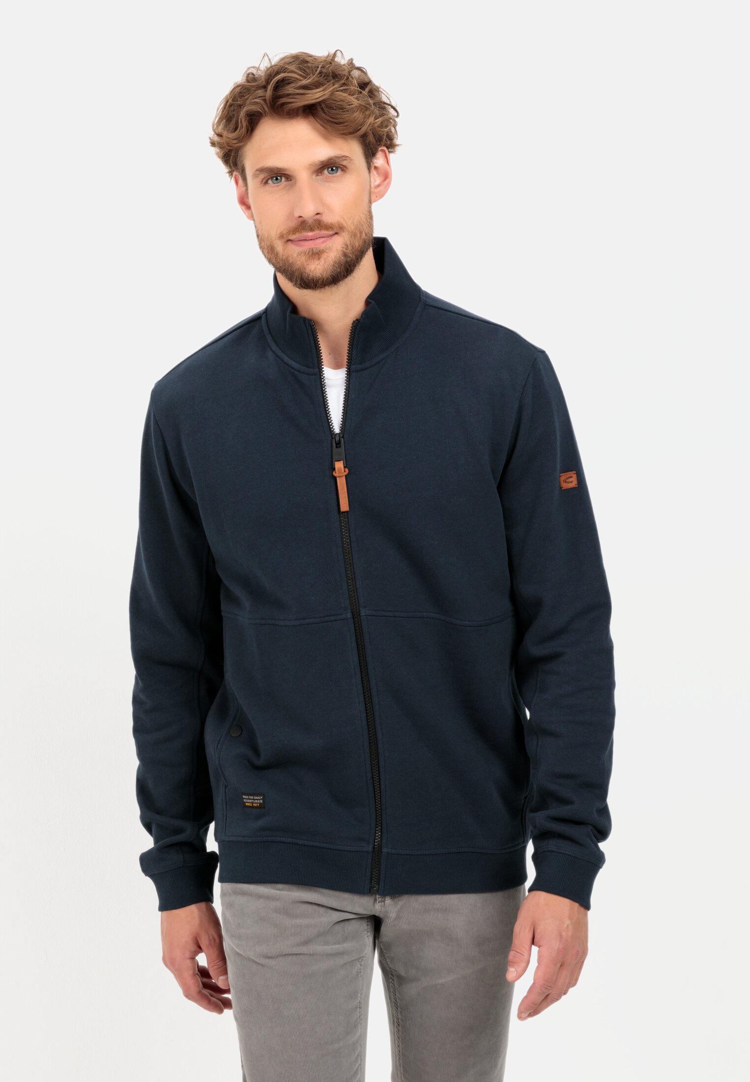 Camel Active Sweat jacket with stand-up collar