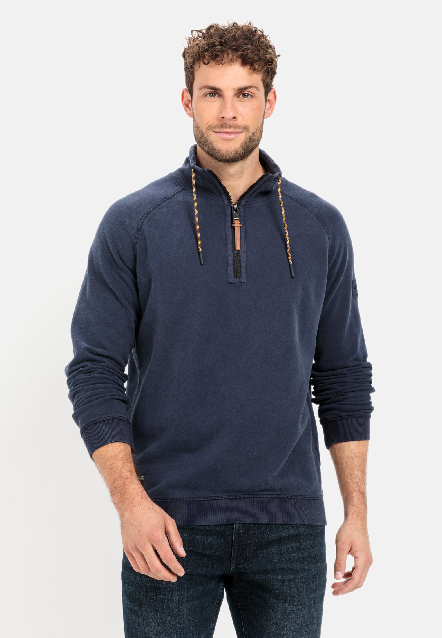 Camel Active Sweatshirt with stand-up collar in pure cotton