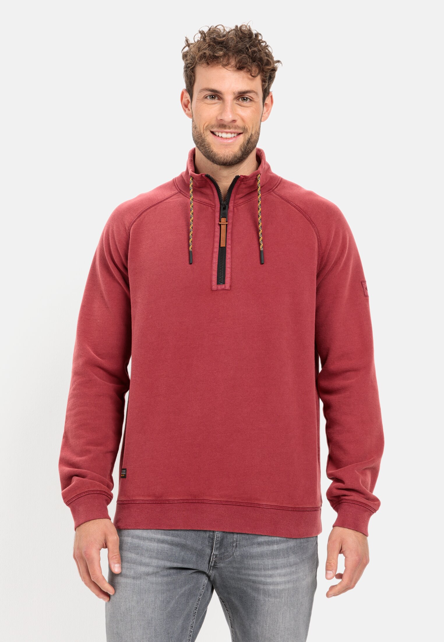 Camel Active Sweatshirt with stand-up collar in pure cotton