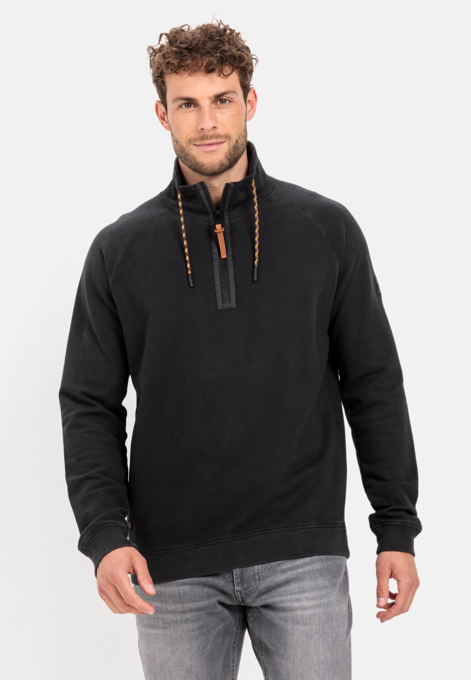 Camel Active Sweatshirt with stand-up collar in pure cotton