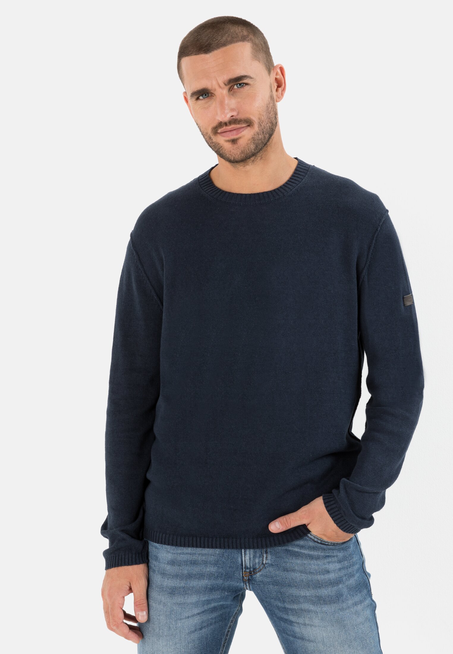 Camel Active Lightweight knitted jumper made from a linen blend