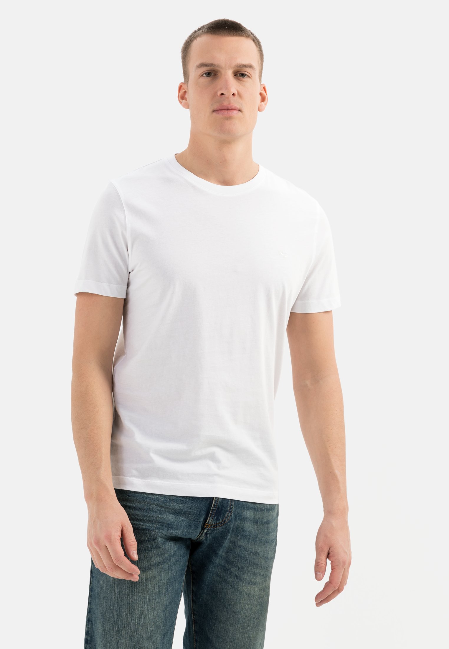 Camel Active Basic T-shirt with round neck in organic cotton