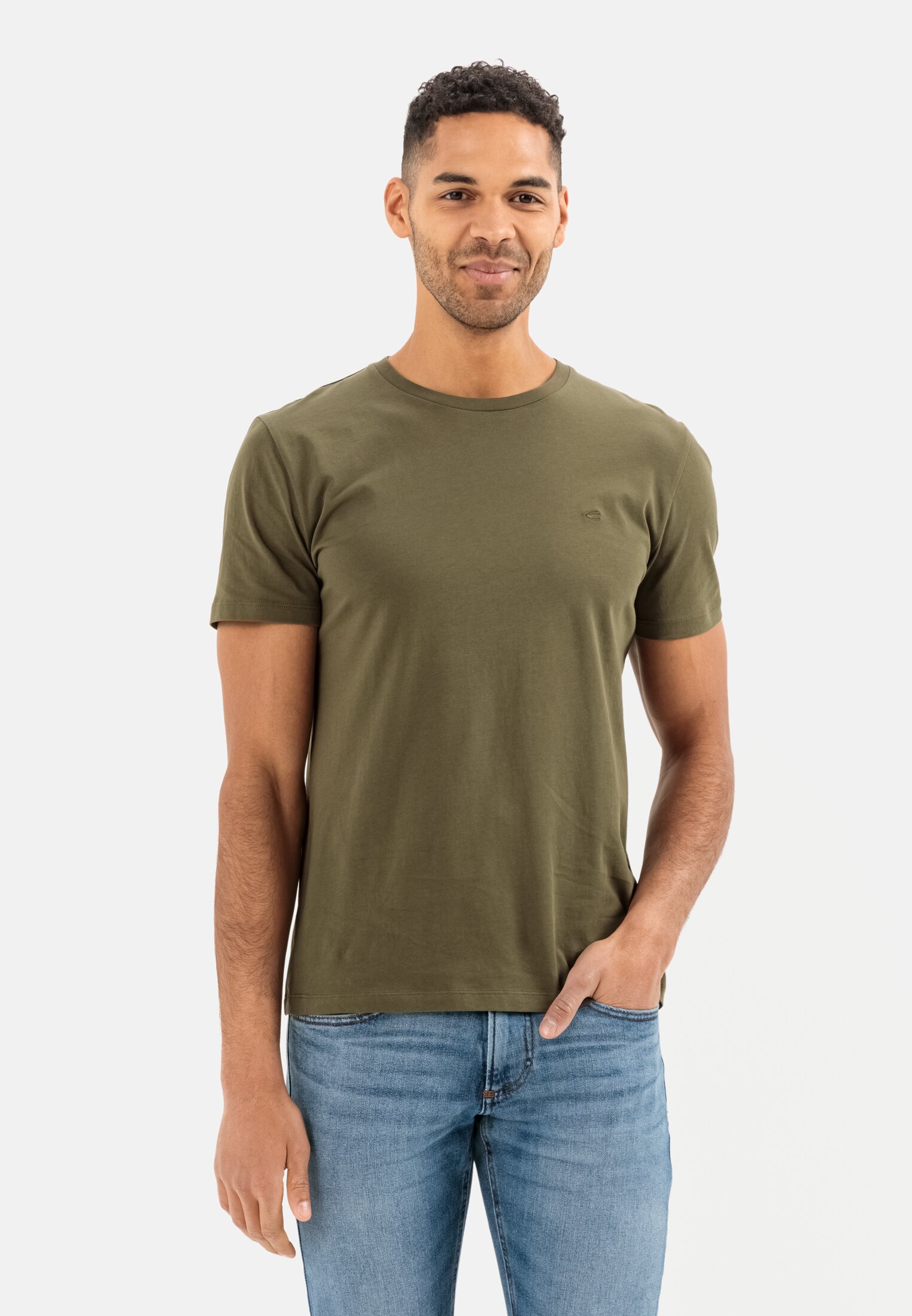 Camel Active Basic T-shirt with round neck in organic cotton