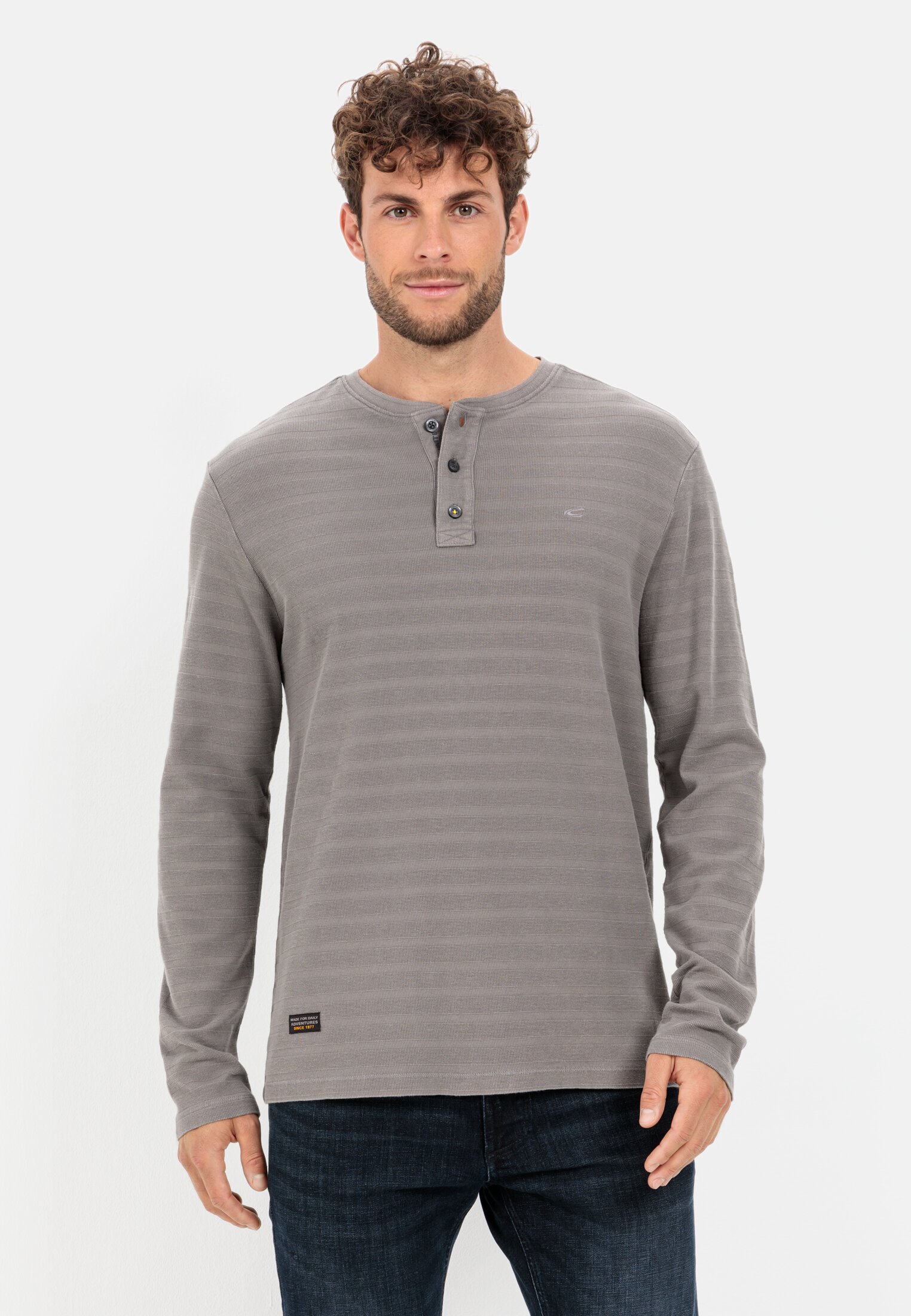 Camel Active Long sleeve Henley Shirt in pure cotton