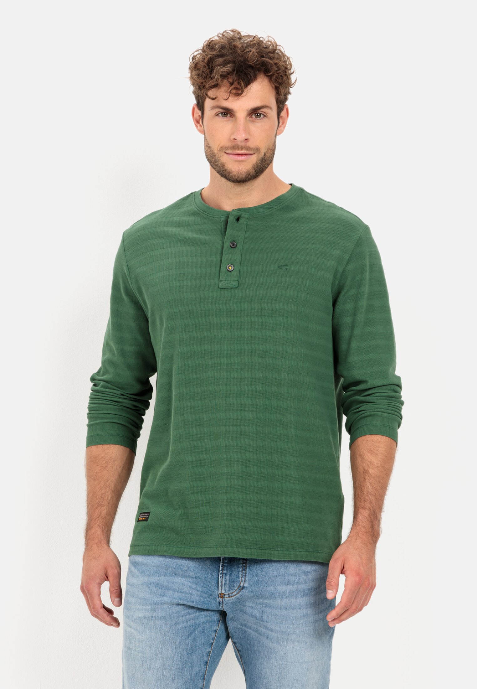 Camel Active Long sleeve Henley Shirt in pure cotton