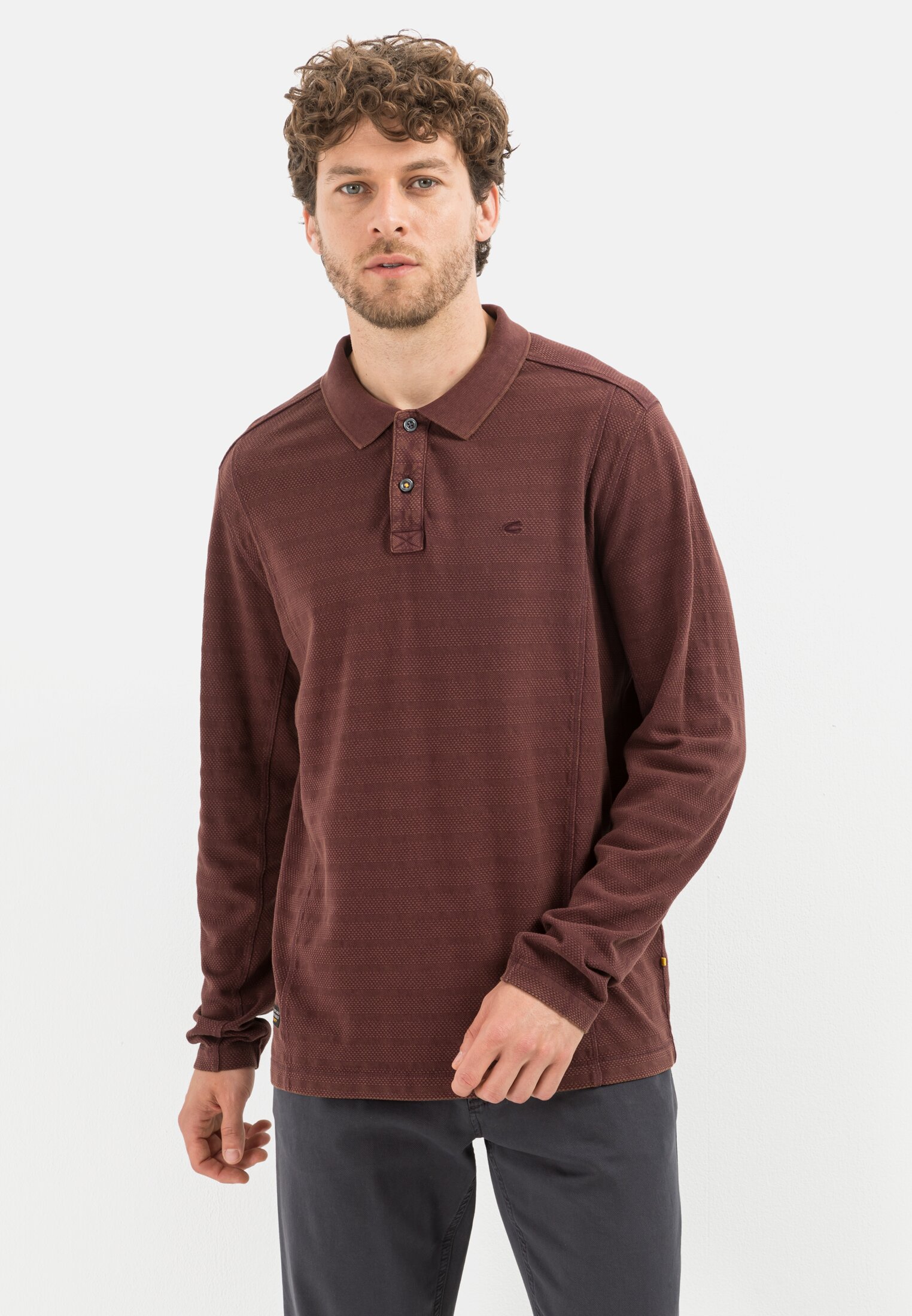 Camel Active Longsleeve polo shirt made from pure cotton