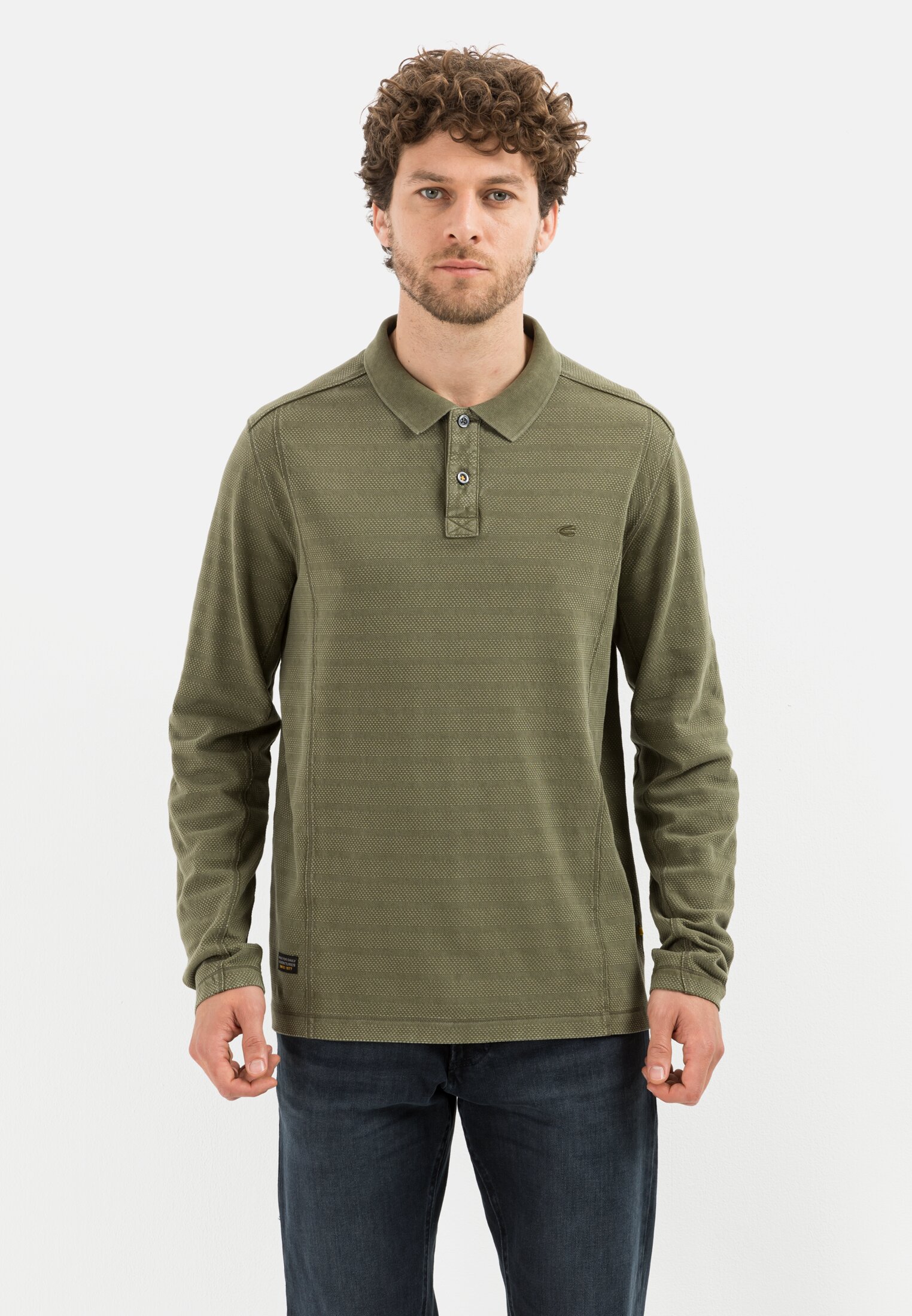 Camel Active Longsleeve polo shirt made from pure cotton