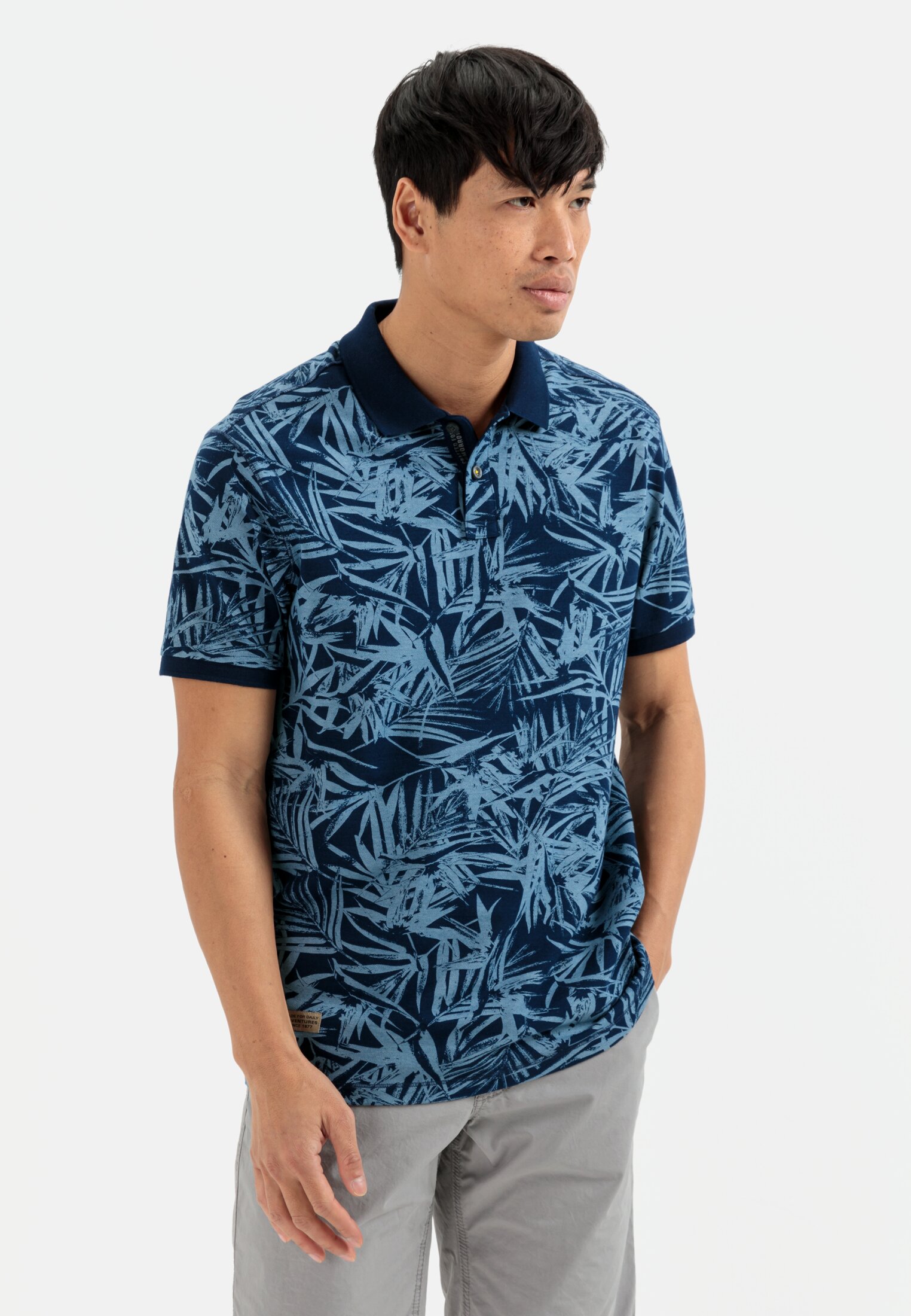 Camel Active Piqué polo shirt  with allover print