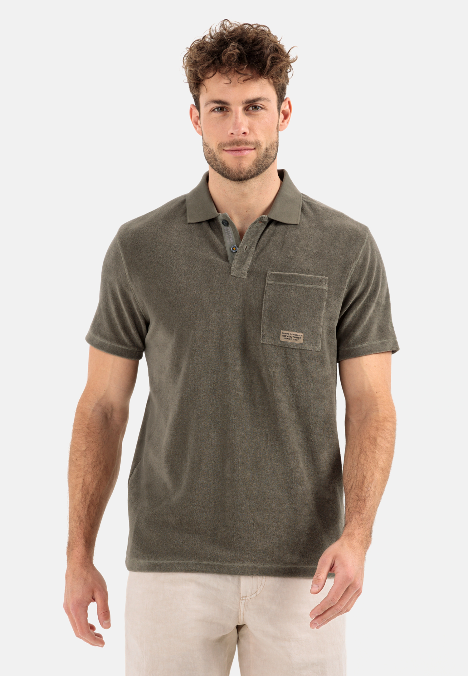 Camel Active Short sleeve polo shirt made from terry fabric