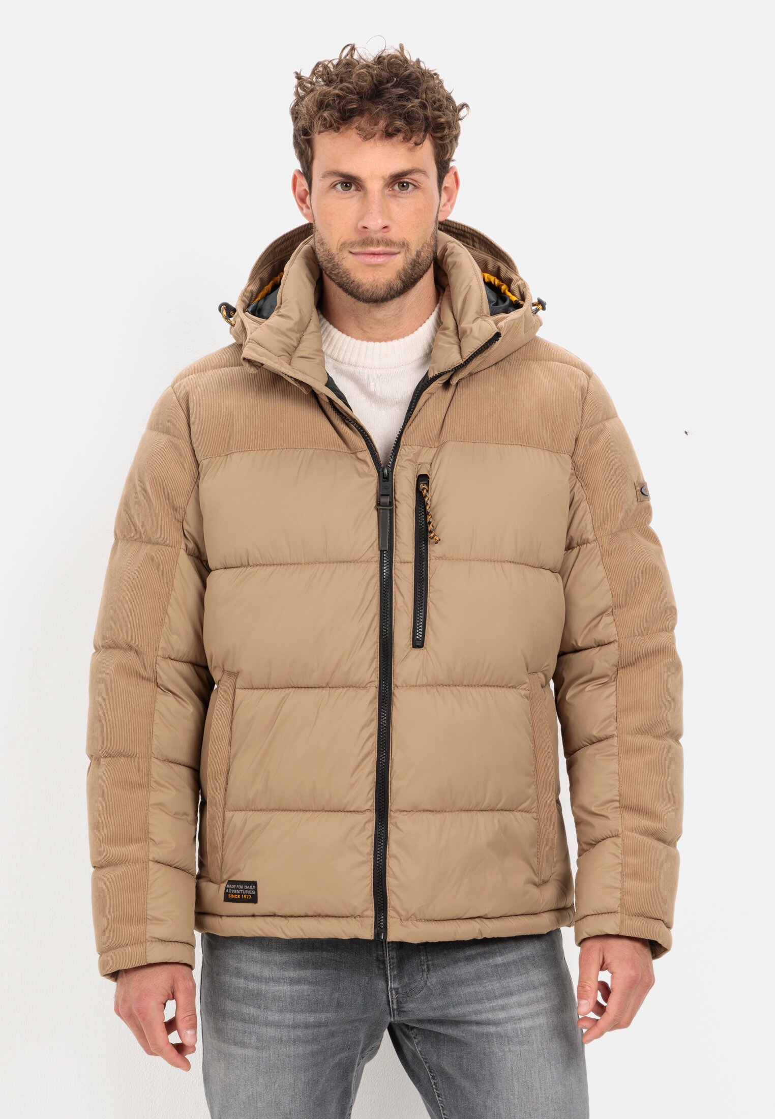 Camel Active Quilted jacket with corduroy trim