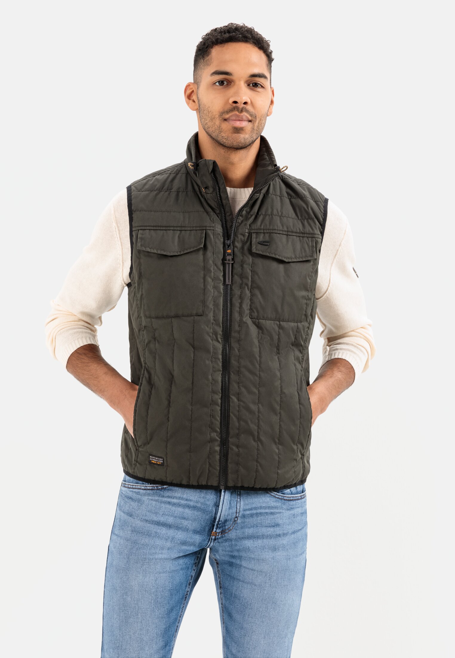 Camel Active Quilted waistcoat with stand-up collar