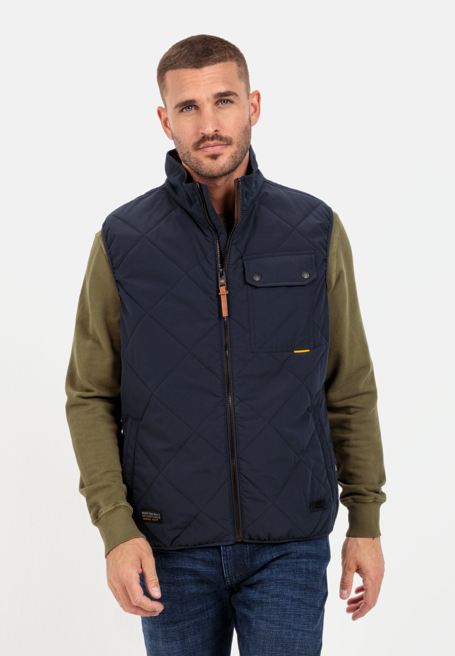 Camel Active Quilted waistcoat with stand-up collar